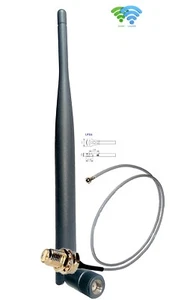 Juego de antenas de 2,4 y 5 GHz 5 dBi/20 cm/RP-SMA y adaptador coleta i.px4 router WiFi5/6 - Imagen 1 de 9