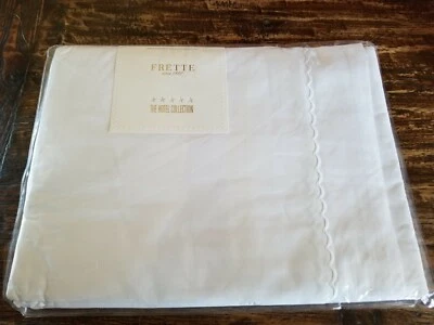 New FRETTE The Hotel Collection 100% Egyptian Cotton White Full Bedskirt - Image 1 of 4