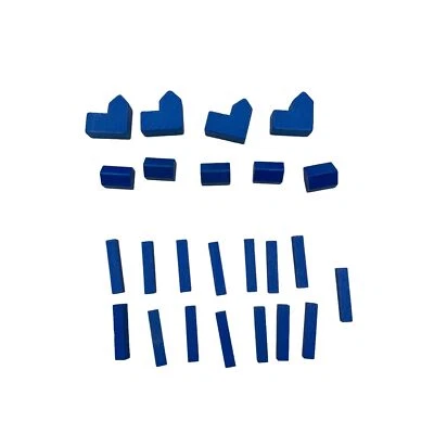 Juego de piezas de repuesto de madera Settlers of Catan Blue Road City Settlement Foto 1 de 4