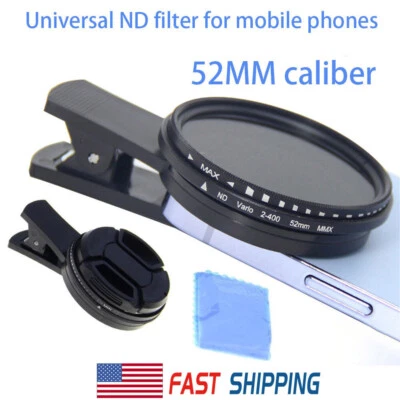 52mm D2-400 Lens Filter+Clip+Lens Cover+Bag+Box for Phone Camera Lens Clip Kit - Image 1 of 4