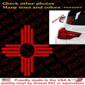 New Mexico Zia Symbol Vinyl Die Cut Decal Sticker State Flag Ancient Sun US060 - Picture 1 of 7