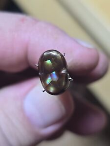 Fire Agate High Grade Gemstone 5.5 CT Cabochon 12×8×5 mm Natural Untreated #0012