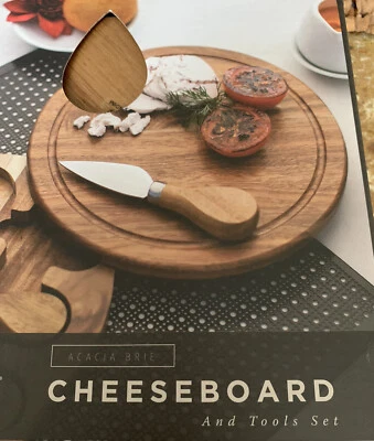 Toscana Acacia Brie Cheese Board and Tool Set, Wood. New In Box - Изображение 1 из 4