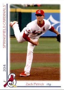 2014 Springfield Cardinals Team Issue #16 Zach Petrick Morris Illinois IL Card