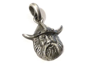 Bijou alliage argenté pendentif  tête de viking gaulois  pendant - Imagen 1 de 1