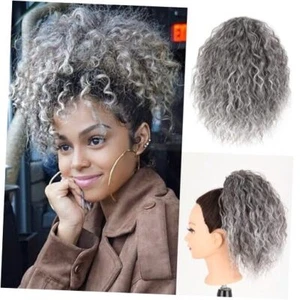 Loose Wavy Curly Messy Bun Hair Piece for Thinning Hair Pieces Deep Wave Gray# - Picture 1 of 7