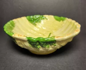 Made in Portugal Majolica Asparagus Serving Bowl Hand-painted Dish Rare - Picture 1 of 5