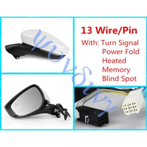 Side Mirror 2019-2023 For Mazda 3 White Left Side 13 Pin Blind Spot + Memory☆ - Picture 1 of 7