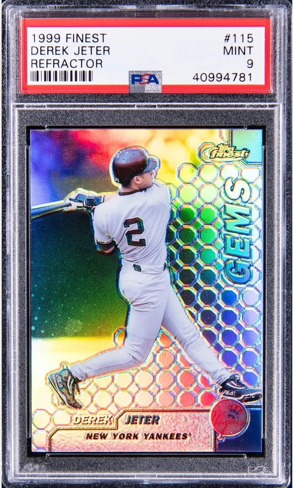 Derek Jeter 1999 Topps Finest Refractor #115 - PSA MINT 9 (POP 24) - Image 1 of 2