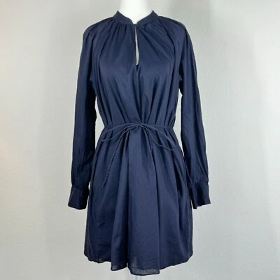 Camisa de vestir Rebecca Taylor azul marino de algodón bolsillos manga larga talla pequeña Foto 1 de 4