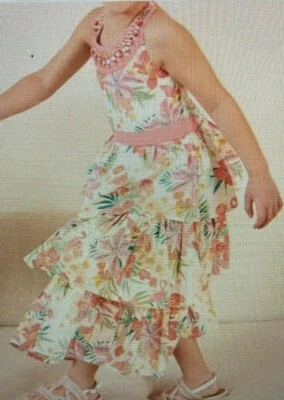 Monsoon Girl Tropical dress age 5 - IVORY/ MULTI GORGEOUS WEDDING PARTY WOW! - Image 1 of 4