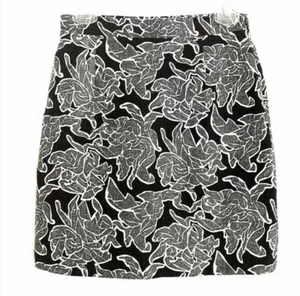 Falda de pasarela pintada brocado brocado pre-amada talla 38 b/w mezcla seda $1495 - Imagen 1 de 9