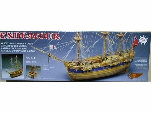  MANTUA MODEL 1:60 KIT NAVE IN LEGNO VASCELLO DI CAPITAN J. COOK ENDEAVOUR  774 - Immagine 1 di 1