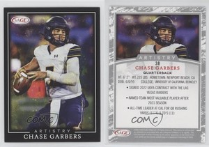 2022 SAGE Artistry Chase Garbers #38 Rookie RC