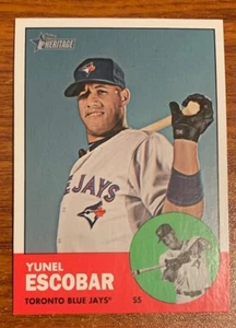 2012 Topps Heritage #471 Yunel Escobar SP Toronto Blue Jays Used Free Shipping - Picture 1 of 2