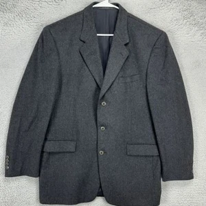 Andrew Fezza Sport Coat Blazer Mens 43L Dark Gray 100% Cashmere 3 Button Closure - Picture 1 of 12