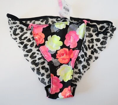NUEVO Victoria's Secret De Colección Años 2010 ROSA Tiro Bajo Encaje Tanga Bikini Panty PEQUEÑO Foto 1 de 4
