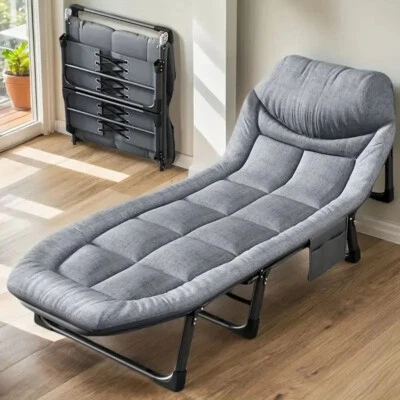 SENSCH Reclining Sun Lounger Garden Folding Chair Bed Recliner Beach Camping with mat