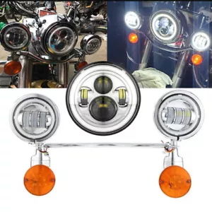 7" LED Headlight Passing Light For Kawasaki VN Vulcan Classic Nomad Drifter 1500 - Picture 1 of 11