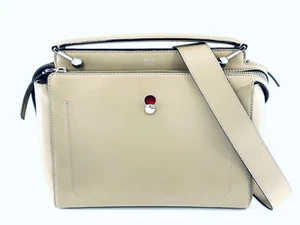 FENDI Beige 8BN293 Dotcom Handbag Leather Satchel - Picture 1 of 21