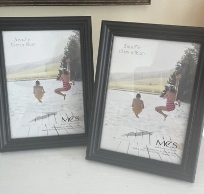 MCS Studio Photo Frame Black Woodgrain 5x7 Set Of 2 New - Image 1 of 4