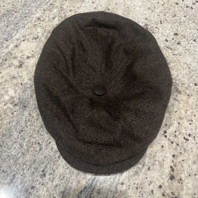 Stetson Newsboy Cap Men L XL Cashmere Hat Brown Tweed Peaky Blinders Gatsby - Image 1 of 4