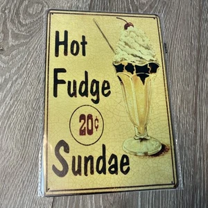 Dioramax 1/1 - Plakette Metall Hot Fudge Eisbecher Blechschild Eis NEU - Bild 1 von 3