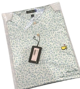 NEW 2025 Masters Peter Millar Golf Polo Blue Azalea Flower New W/Tags ANGC L - Picture 1 of 3