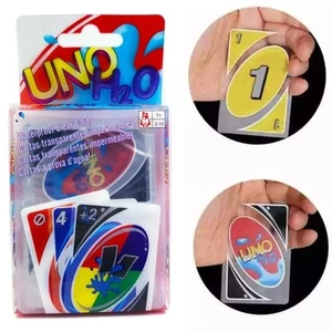 UNO Card Game H2O Splash Waterproof Clear PVC No 1 Family Fun Playing Card Game - Picture 1 of 6