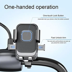 Support t��l��phone moto pour navigation avec verrouillage rapide et stabilit�� - Photo 1 sur 17