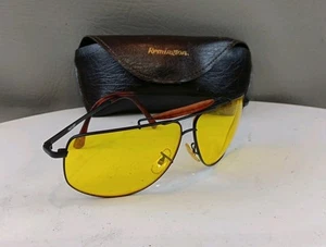 Vintage Remington Aviator Yellow Shooters Glasses RM312BY With Original Case GUC - Picture 1 of 16