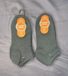 Wonder Nation No Show Socks Black 6 Pack Small Shoe Size 9-2.5 Medium - Picture 1 of 7