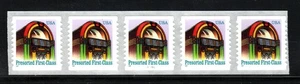 Briefmarke USA 25¢Juke Box Presort-Platte #111111 Coilstreifen mit 5 Marken - SC#2912b - Bild 1 von 2