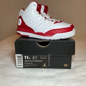 Nike Jordan Flight Tradition PS 819539 White Red Basketball Shoes Sneakers 11c - Picture 1 of 10