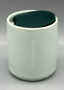 Starbucks Mint Green Pearlescent Ribbed Ceramic Travel Tumbler with Lid 8oz NEW - Picture 1 of 5