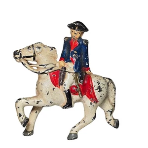 Grau Eisen Spielzeug Soldat G4 Kolonial beritten Offizier Vintage Dimestore Antik - Bild 1 von 6