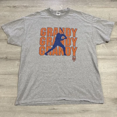Curtis Granderson Shirt New York Mets Baseball Tee Gray Men's XL Grandy - Image 1 of 2