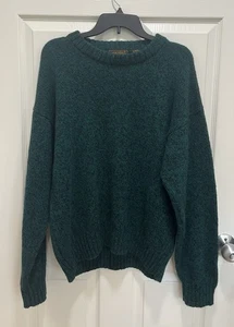 Maglione girocollo vintage EDDIE BAUER uomo grande misto lana pullover verde - Foto 1 di 6