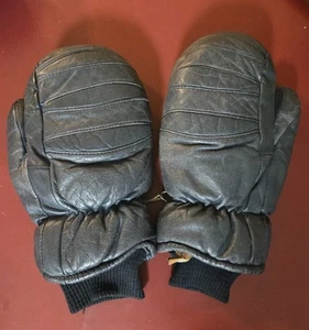 Guantes guantes de cuero negros vintage Polaris para moto de nieve X-grandes - Imagen 1 de 6