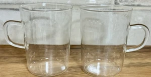 2 Vintage Schott Mainz Jena Ätzglas Klar Kaffee Tee Tassen - Bild 1 von 6