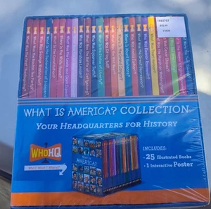 NEW Shrink-wrapped Lot 25 PB Who What Is America History Book BOX SET WHOHQ - Picture 1 of 7