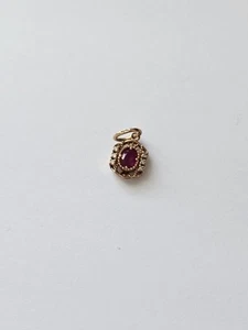 Agete 10k Ruby And Diamond Dainty Pendant - Picture 1 of 5