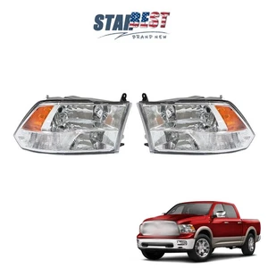 Juego de faros delanteros diestros y diestros aptos para Dodge Ram 1500 2500 3500 2009-2018 transparentes - Imagen 1 de 11