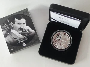 TSCHECHIEN 2023 SILBER MÜNZE COIN PP PROOF - NIKOLA TESLA - KRIEG DER STRÖME - - Picture 1 of 8
