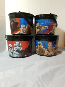 Vintage Star Wars Fritos Lay Chip Bucket Pail plastic - Lot of 4 No Lids - Picture 1 of 10