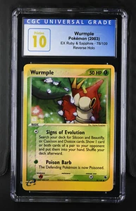Pokemon EX Ruby & Sapphire 78/109 Wurmple Reverse Foil CGC 10 Pristine POP 1 - Picture 1 of 2