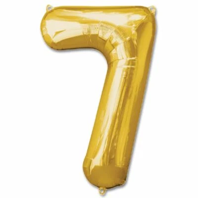 Gold Foil Balloon Number 7 Birthday Age Party Wedding Inflatable Banner Decor - Image 1 of 3