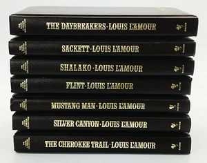 Louis Lamour Leatherette Books Lot of 7. See Photo For Titles Bantam 1980's - Picture 1 of 2