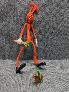 Vintage Easter Unlimited 11" rosa Gummi biegsam Hase Häschen Spielzeug Figur Hongkong - Bild 1 von 7