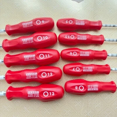 VESSEL 4100 Power Socket Nut Driver Set of 10 Hexagon5–13mm Metric Made in Japan - Image 1 of 4